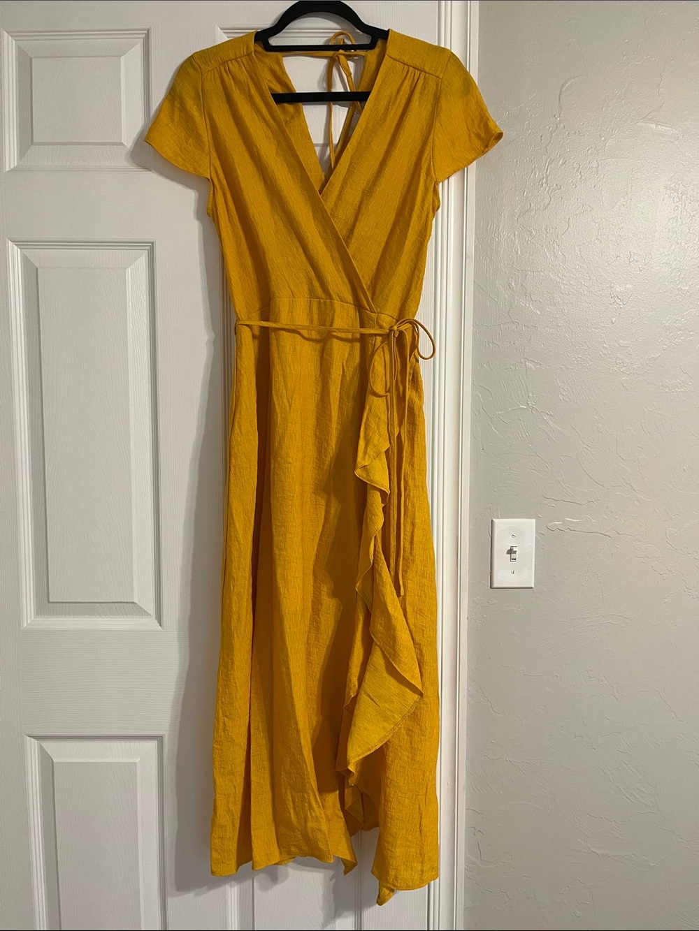 Gianni Bini Mustard Wrap Midi Dress